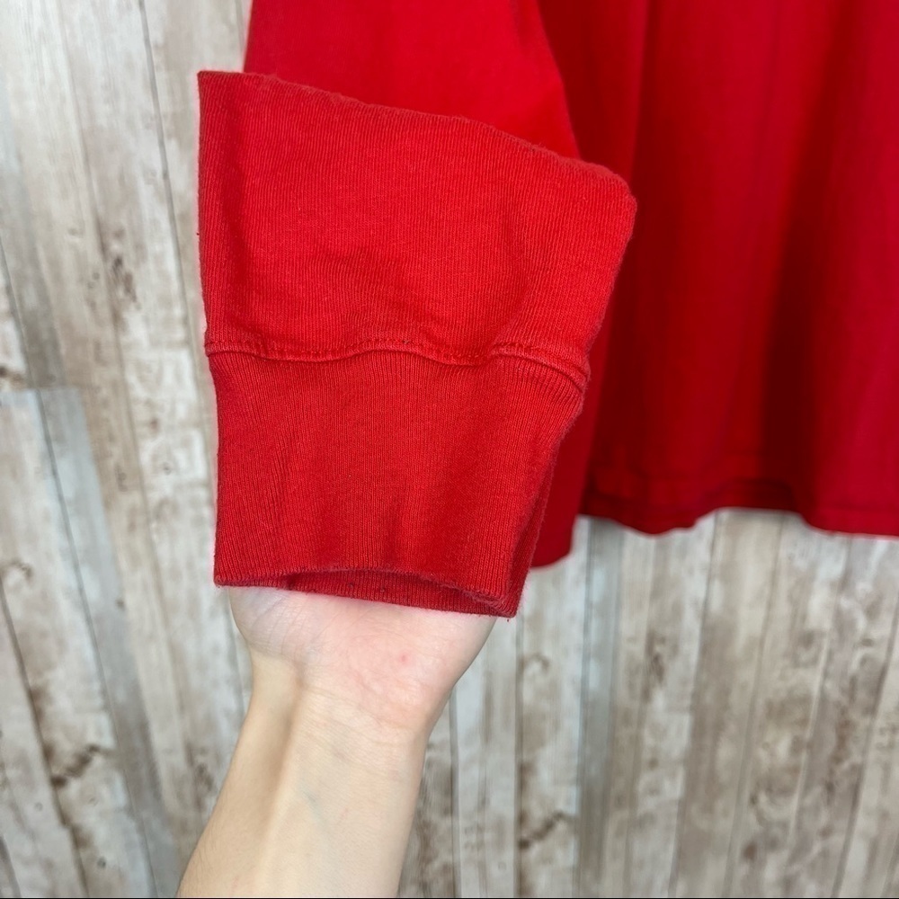 Champion Heritage C Patch Red Long Sleeve Crewneck Top Size Large Men - Picture 6 of 12